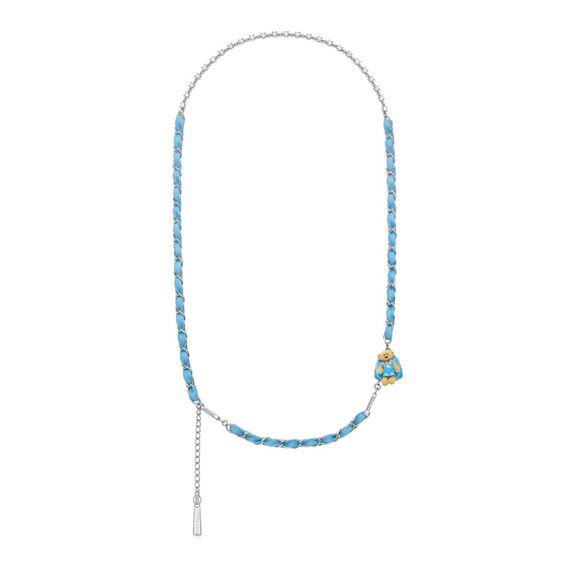13DE MARZO  Bear Denim Backpack Necklace - 13DE MARZO