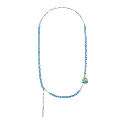 13DE MARZO  Bear Denim Backpack Necklace - 13DE MARZO