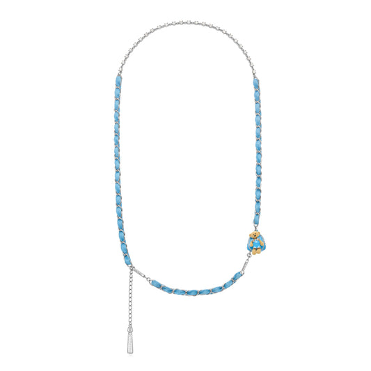 13DE MARZO  Bear Denim Backpack Necklace - 13DE MARZO