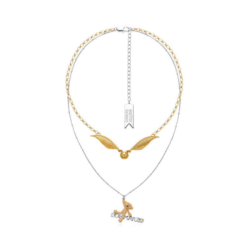 Harry Potter × 13DE MARZO Golden Snitch Bear Necklace - 13DE MARZO