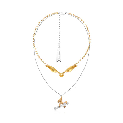Harry Potter × 13DE MARZO Golden Snitch Bear Necklace - 13DE MARZO