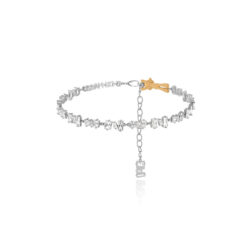 13DE MARZO Bear Logo Zircon Clavicle Chain - 13DE MARZO