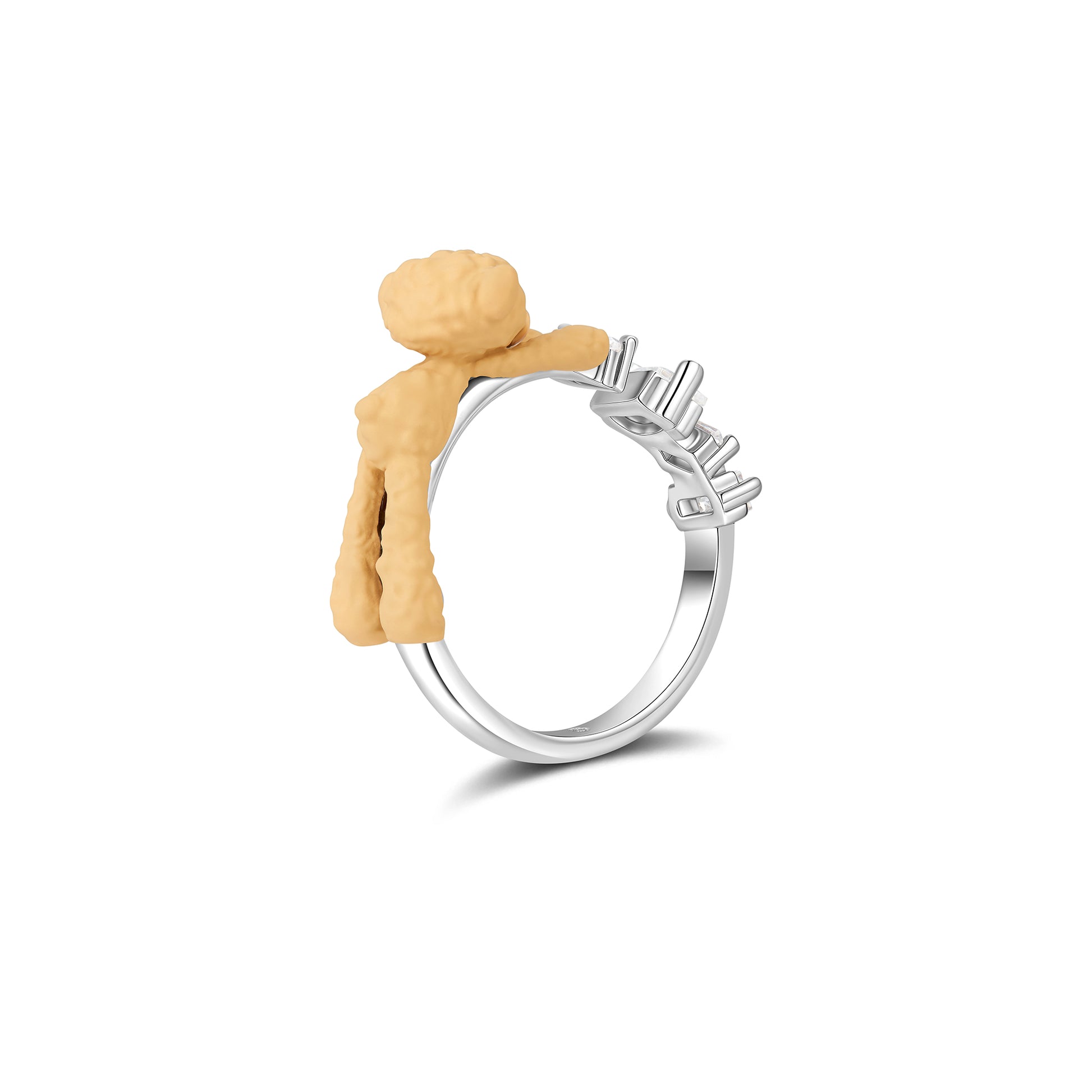 13DE MARZO Bear Zircon Unshaped Ring