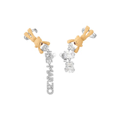 13DE MARZO Bear  Zircon Unshaped Ear Stud