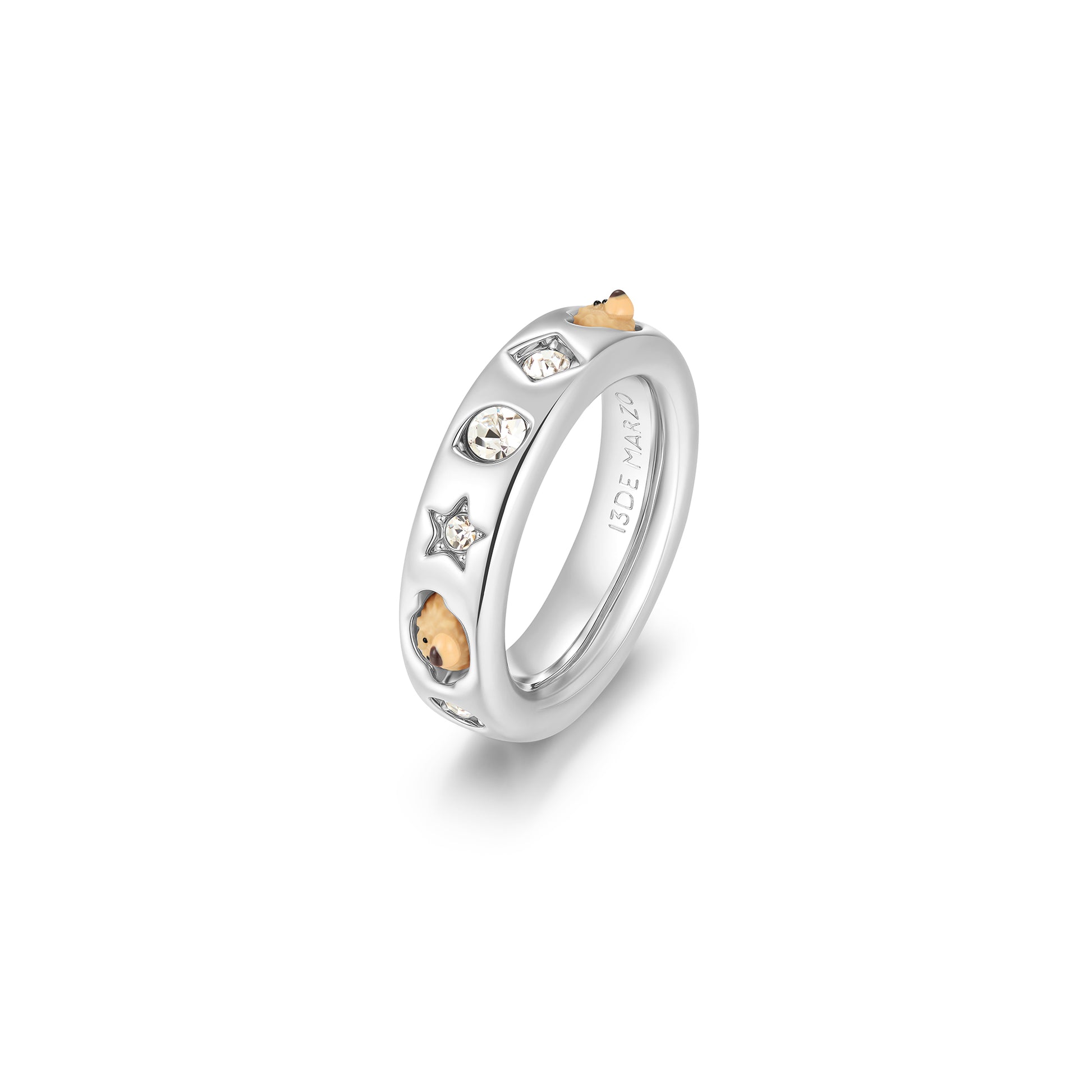 13DE MARZO Color Gems Bear Thin Ring