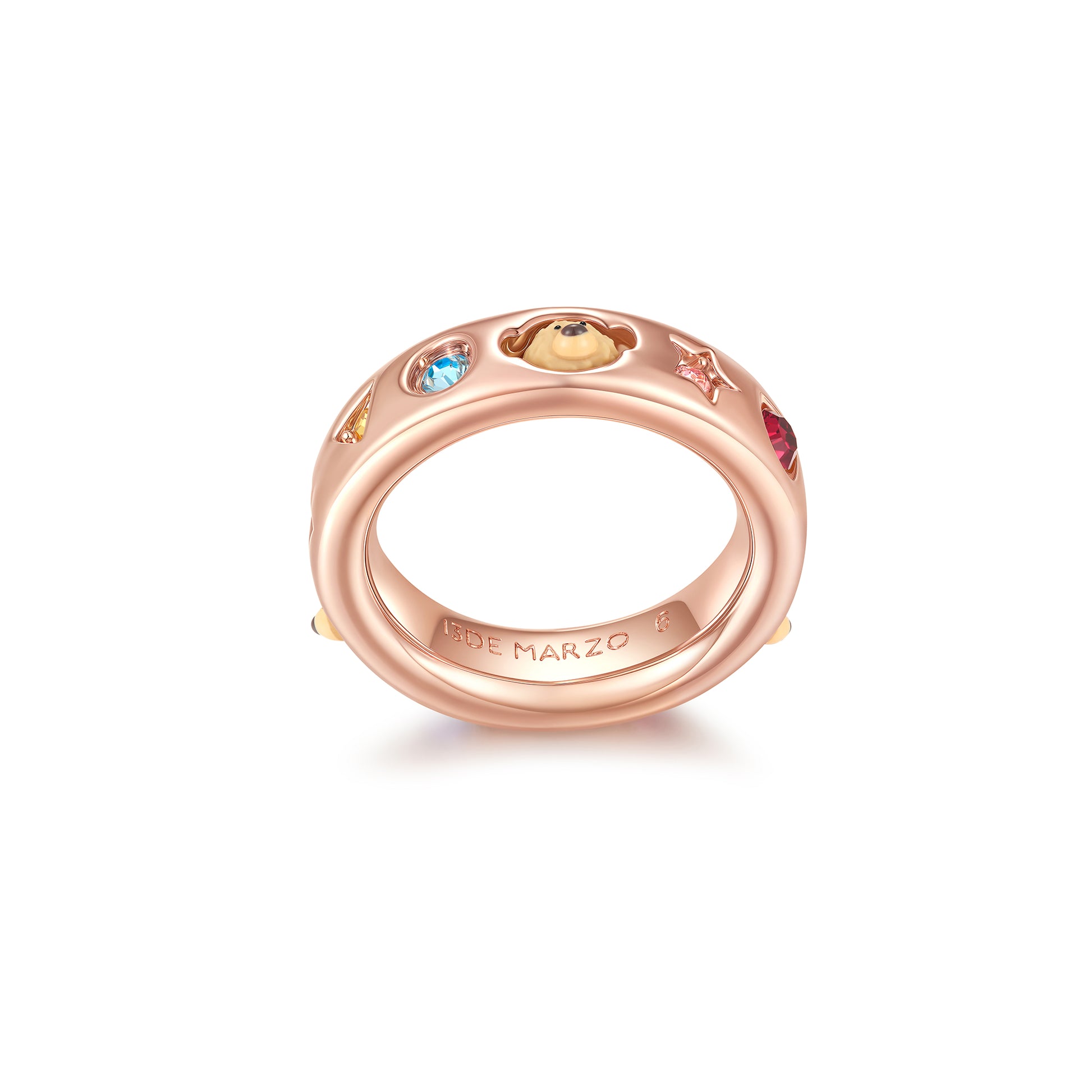 13DE MARZO Color Gems Bear Thin Ring - 13DE MARZO