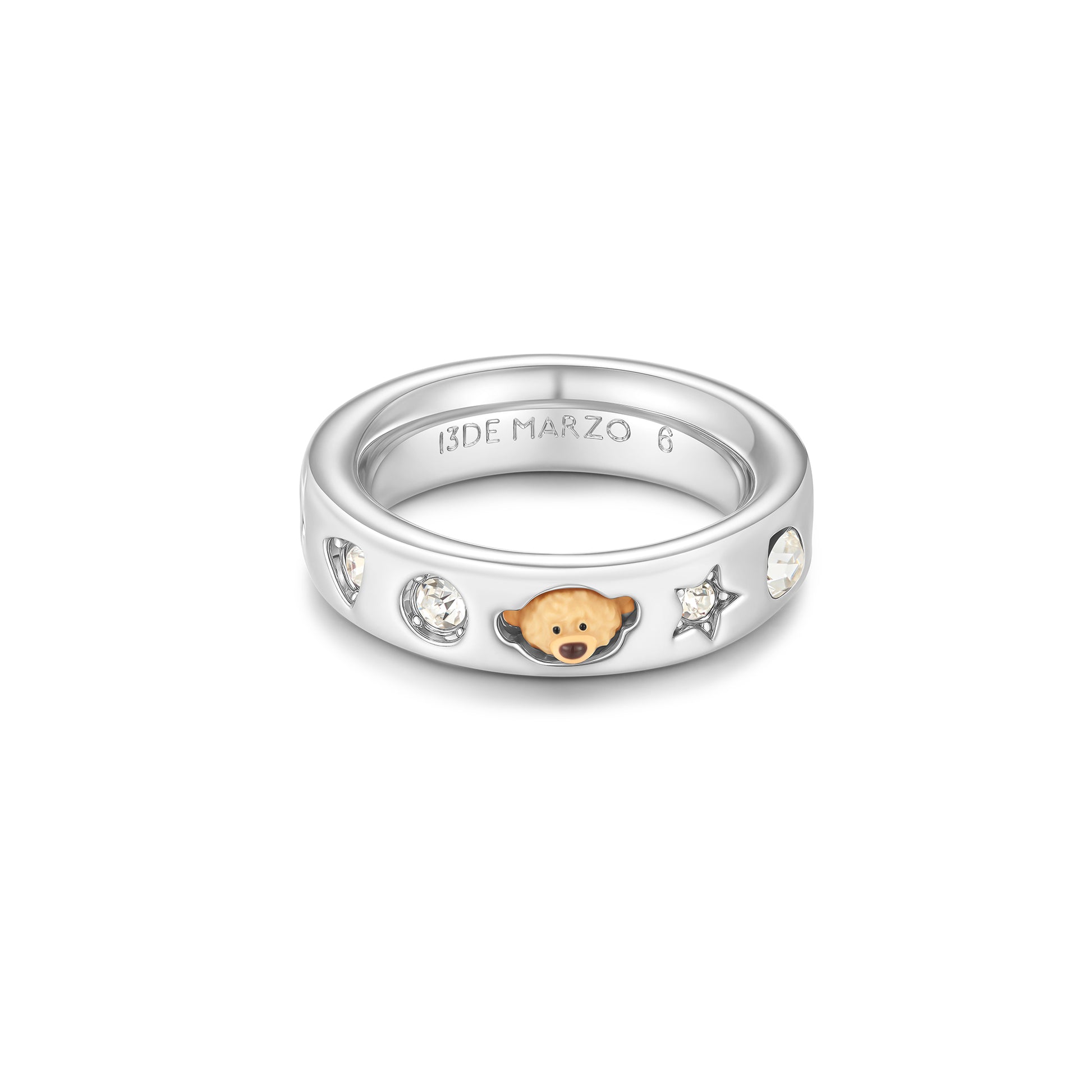 13DE MARZO Color Gems Bear Thin Ring - 13DE MARZO
