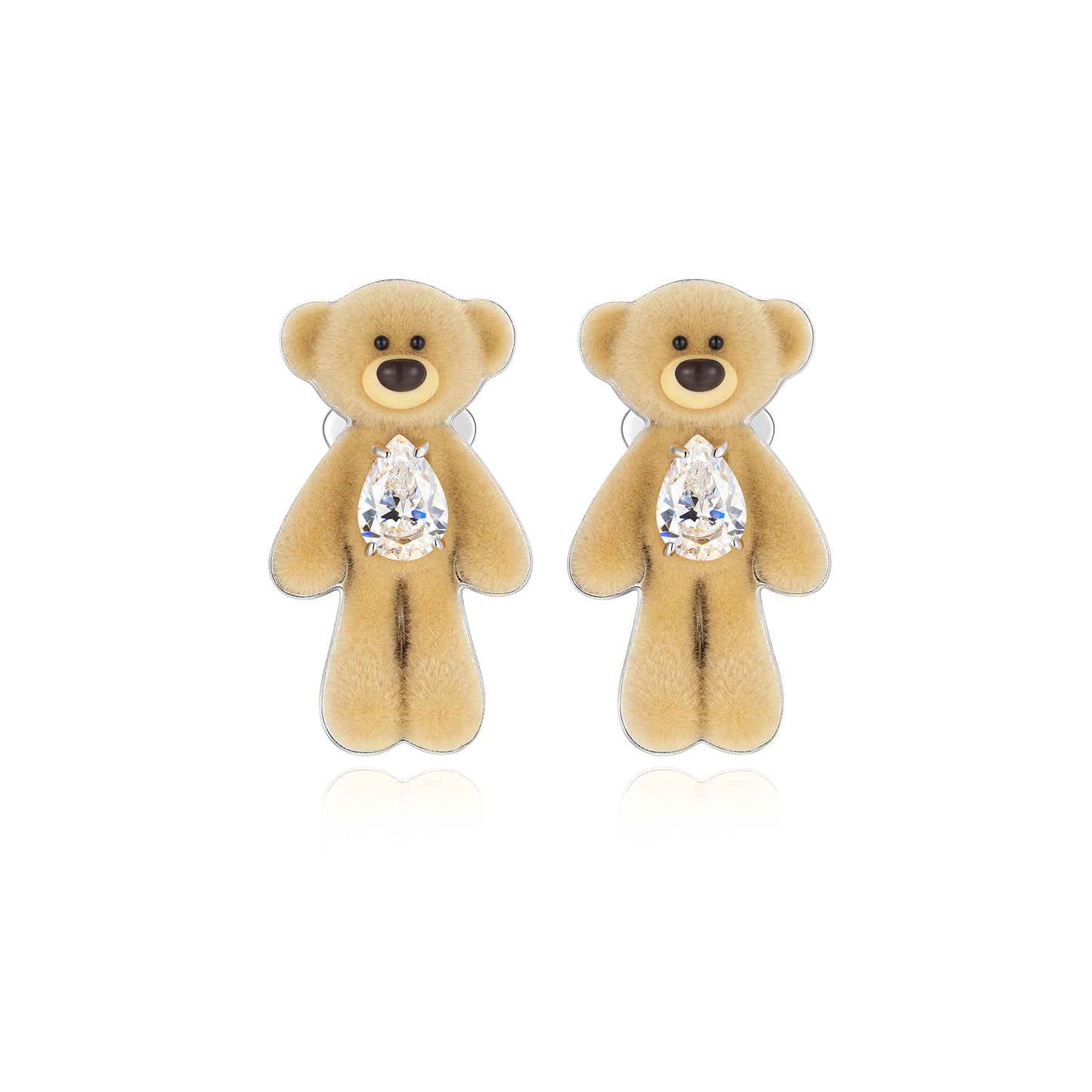13DE MARZO Plush Bear Ear Stud - 13DE MARZO