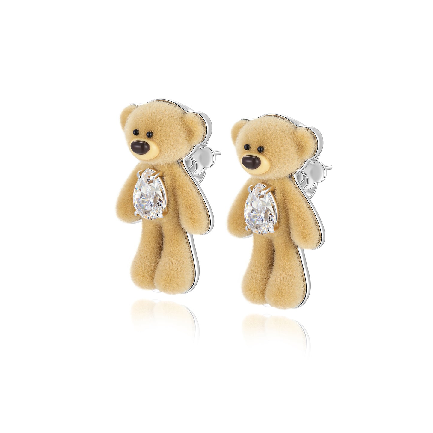 13DE MARZO Plush Bear Ear Stud - 13DE MARZO