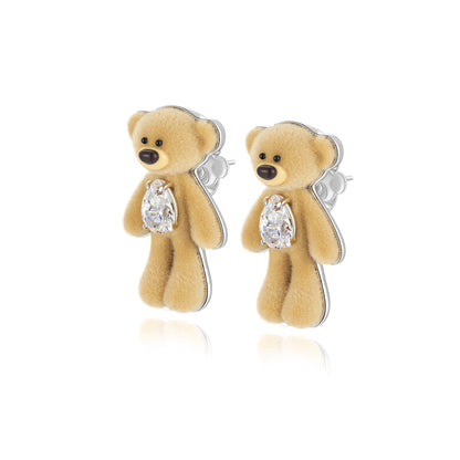 13DE MARZO Plush Bear Ear Stud - 13DE MARZO