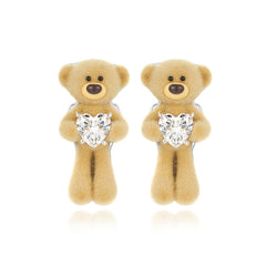 13DE MARZO Mini Bear Hug Heart Ear Stud