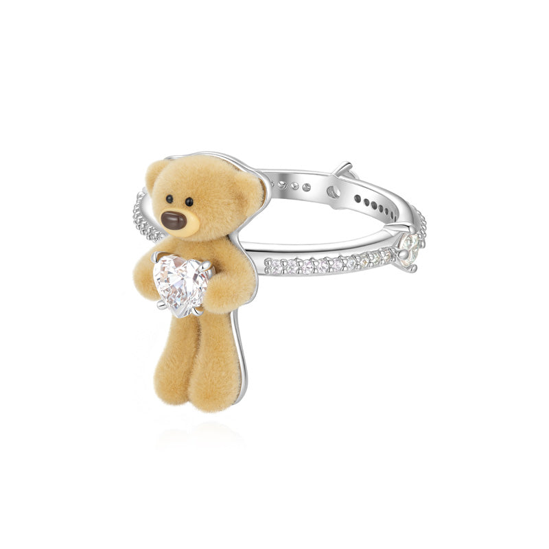 13DE MARZO Bear Hug Heart Thin Ring - 13DE MARZO