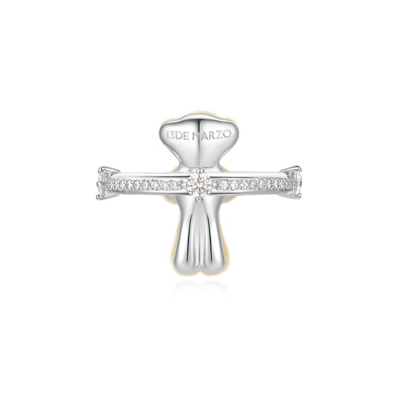 13DE MARZO Bear Hug Heart Thin Ring - 13DE MARZO