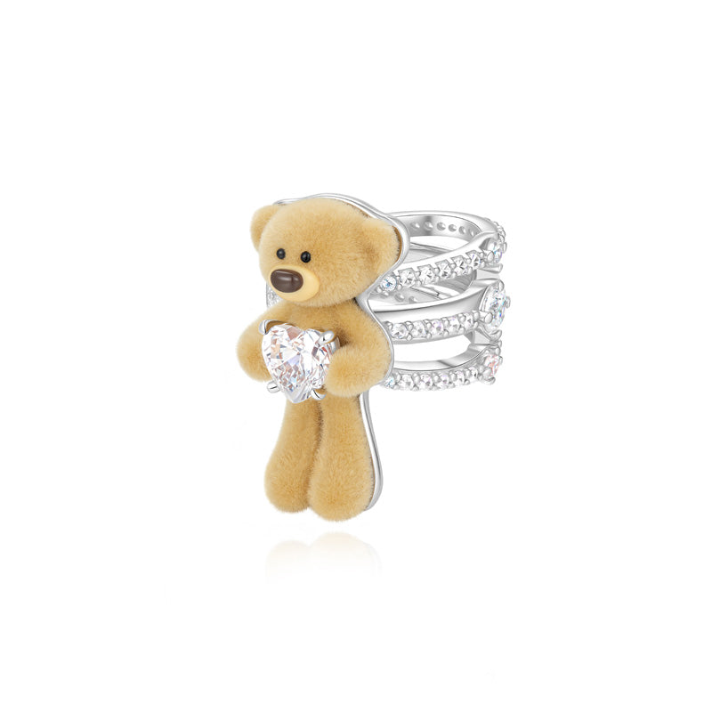 13DE MARZO Bear Hug Heart Ear Cuff - 13DE MARZO