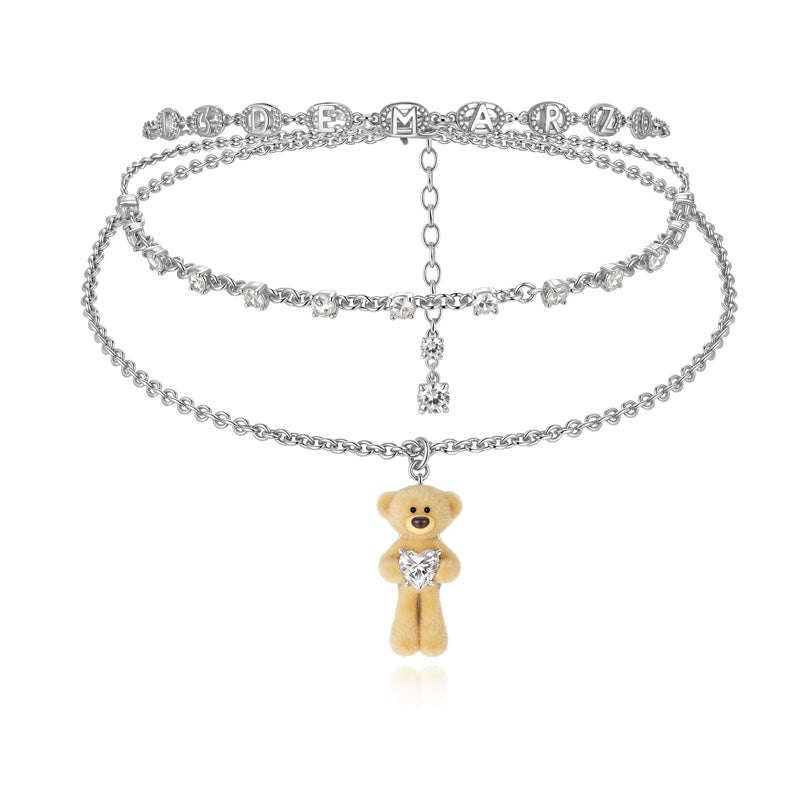 13DE MARZO Bear Hug Heart Layered Necklace - 13DE MARZO
