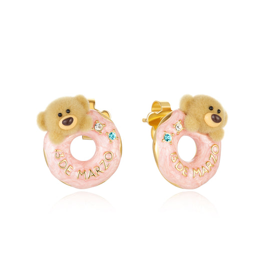 13DE MARZO Donut Bear Earring Golden - 13DE MARZO