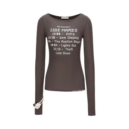 13DE MARZO Timeline Print Undershirt Dark Grey