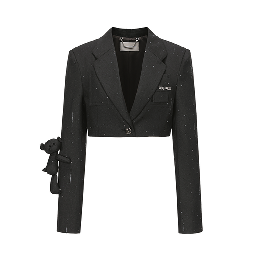 13DE MARZO Short Sparkle Blazer Black