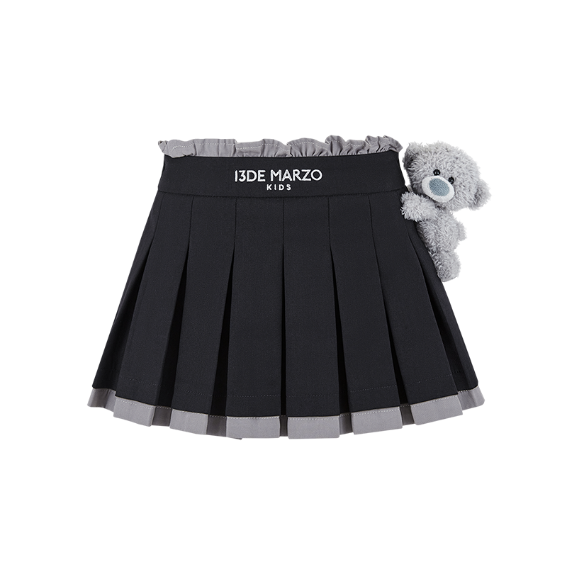 13DE MARZO BabyBear Pleated Dress Black