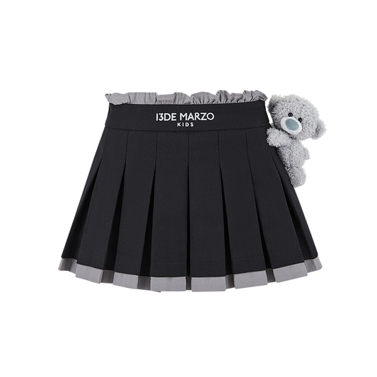 13DE MARZO BabyBear Pleated Dress Black
