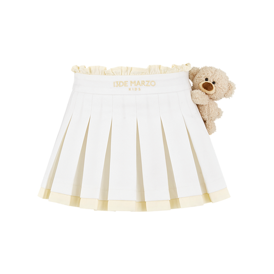 13DE MARZO BabyBear Pleated Dress White