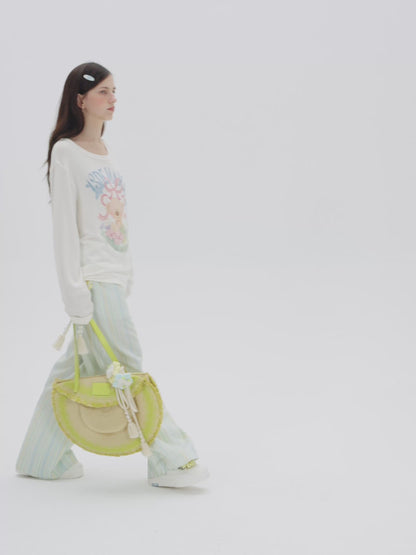 13DE MARZO Straw Tote Bag