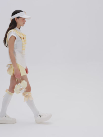 13DE MARZO Golf Split-Hem Sweat Skort White