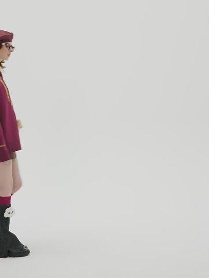 Harry Potter × 13DE MARZO Platform 9¾ Bear V-neck Sweater