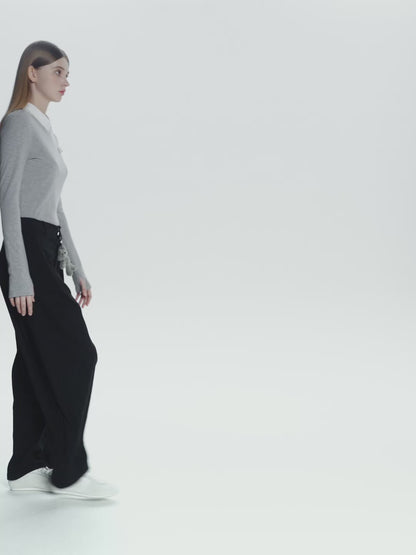 13DE MARZO Doozoo Pleated Dress Pants Grey