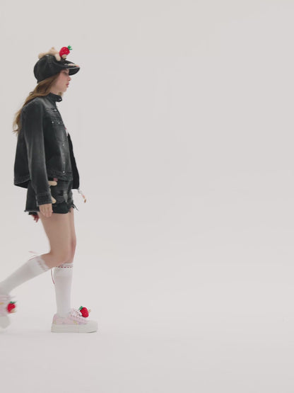 13DE MARZO Chain Detail Beret Beige