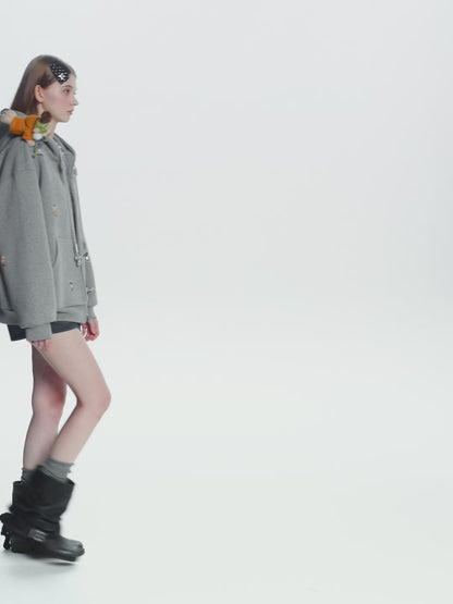13DE MARZO Snow Bear Hoodie Beige