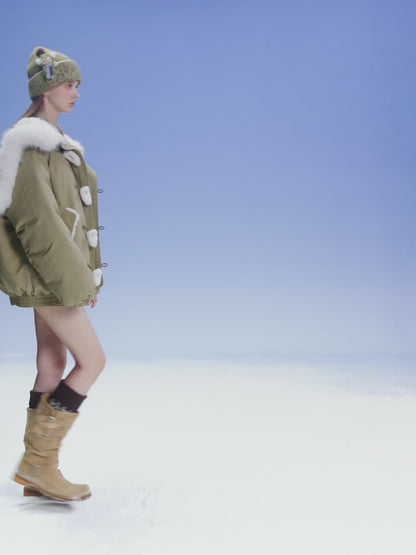 13DE MARZO Snow Bear Padded Jacket Almond