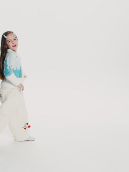 13DE MARZO Snow BabyBear Patch Sweatpants Blue