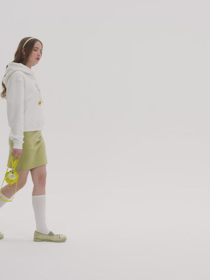 13DE MARZO Lollipop Wrapper Cropped Hoodie Black