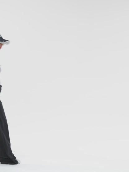 13DE MARZO Lace-Brim Baseball Cap Black