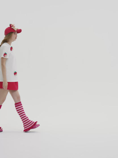 13DE MARZO Bear Rainbow Leg Warmer Blue