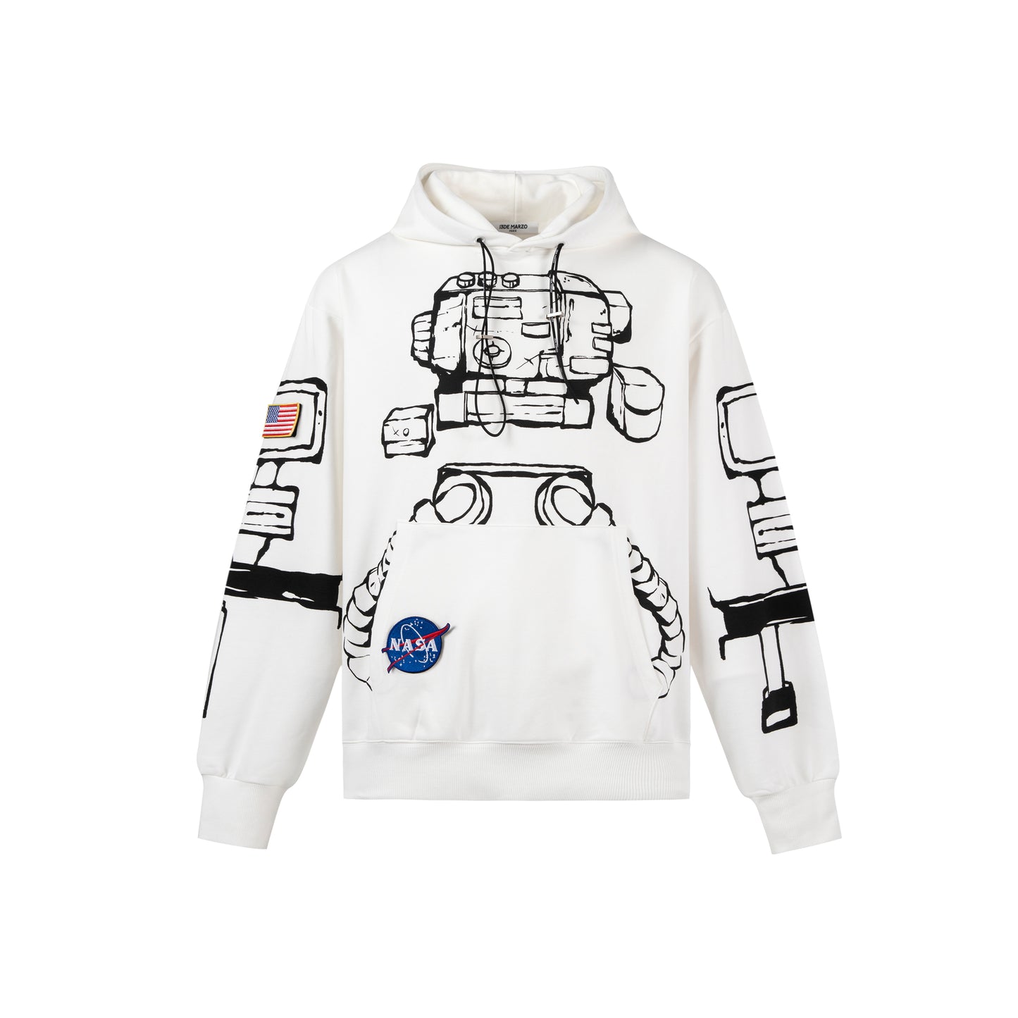 13DE MARZO Astronaut Teddy Bear Painted Hoodie