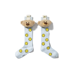 13DE MARZO Allover Smiley Palda Bear Head Socks
