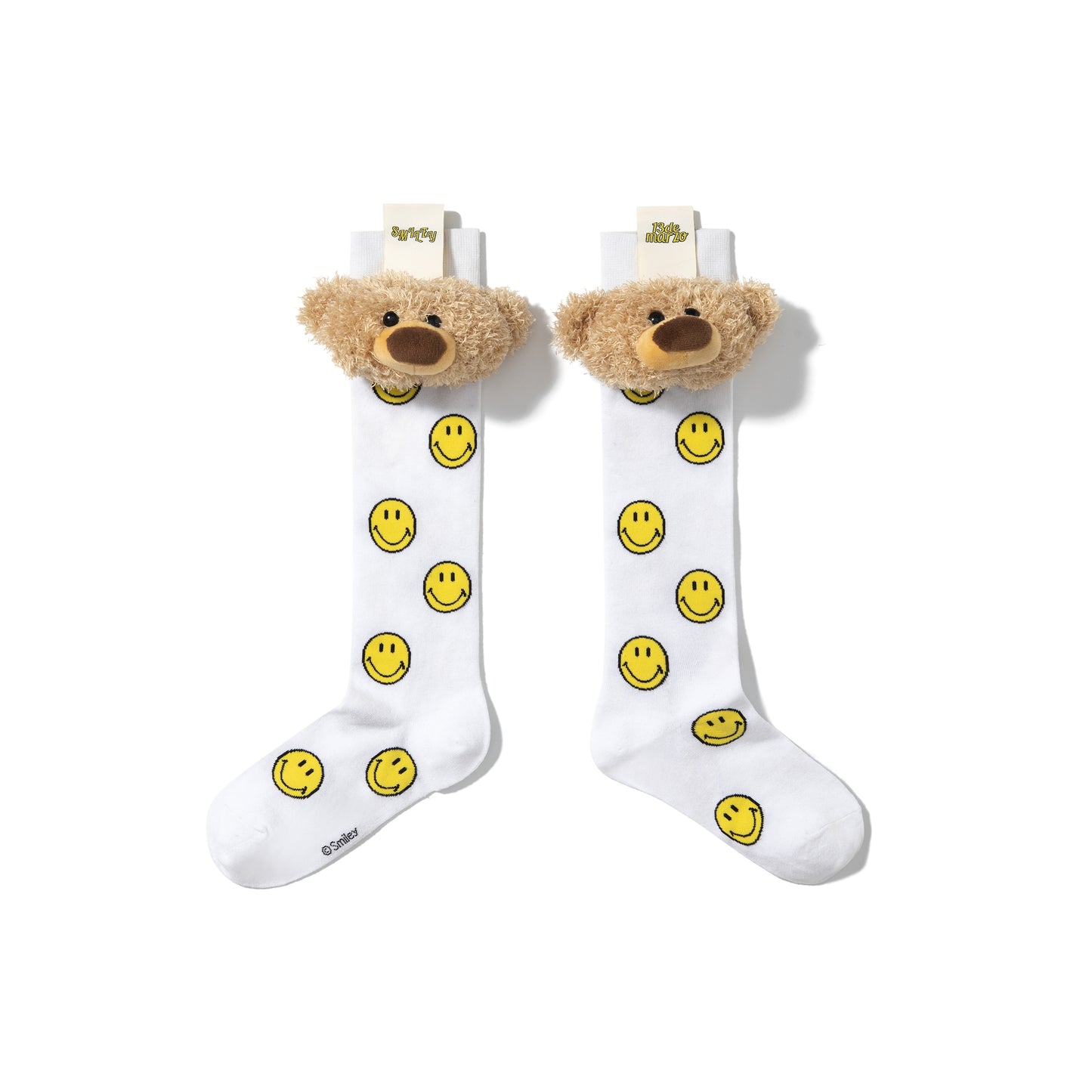13DE MARZO Allover Smiley Palda Bear Head Socks