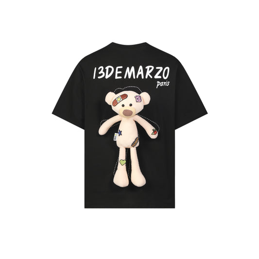 13DE MARZO Palda Bear Velcro Patch Letter T-shirt