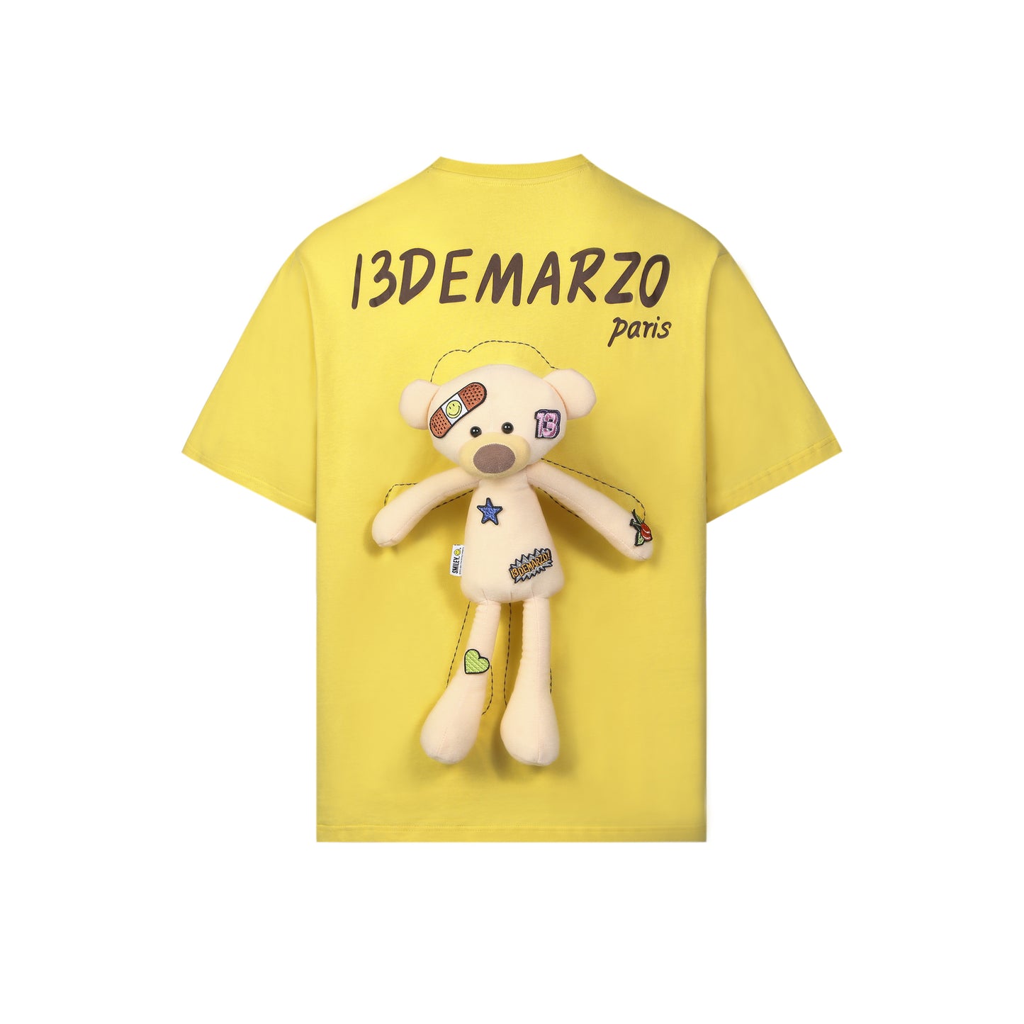 13DE MARZO Palda Bear Velcro Patch Letter T-shirt
