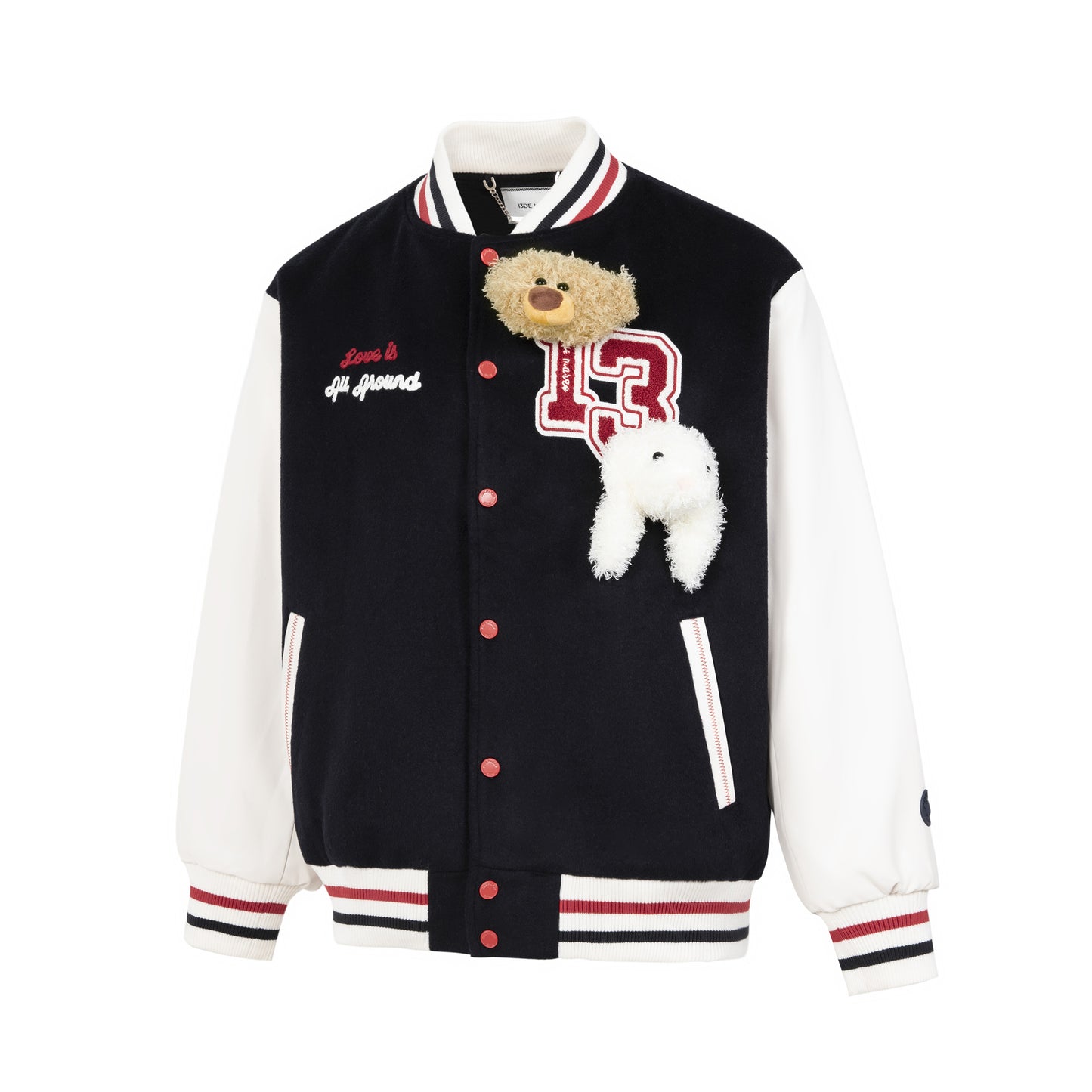 13DE MARZO Bear Wearing Baseball Jacket