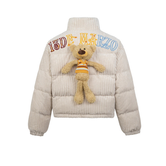 13DE MARZO Towel Embroidery Bear Down Jacket