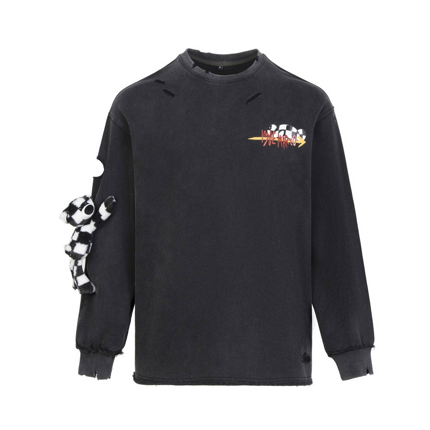 13DE MARZO Racing Graffiti Bear Washed Sweater