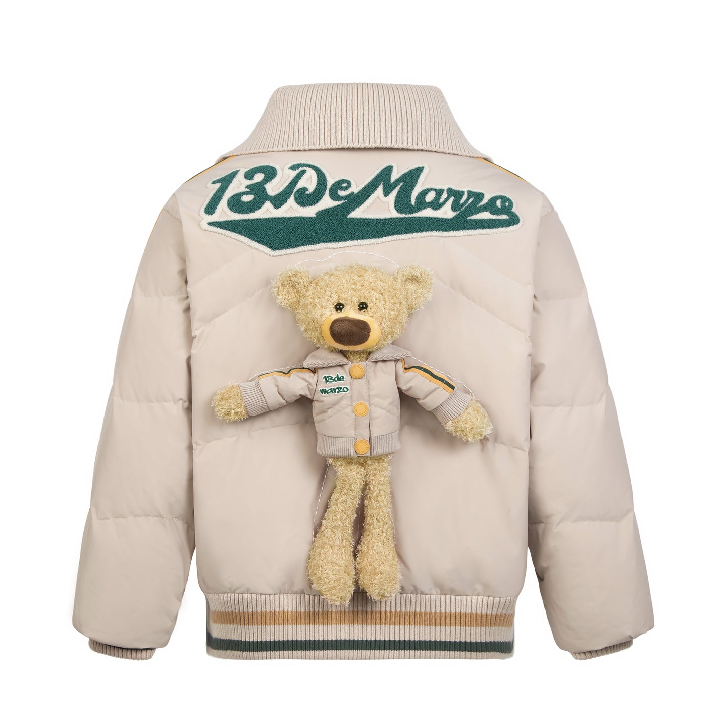 13DE MARZO Bear Vintage Knit Down Jacket
