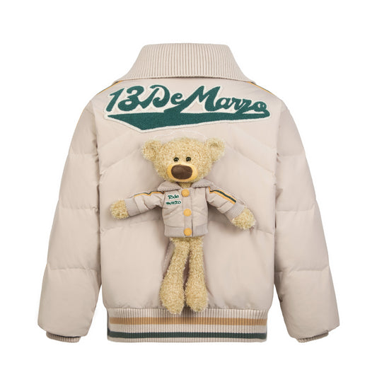 13DE MARZO Bear Vintage Knit Down Jacket