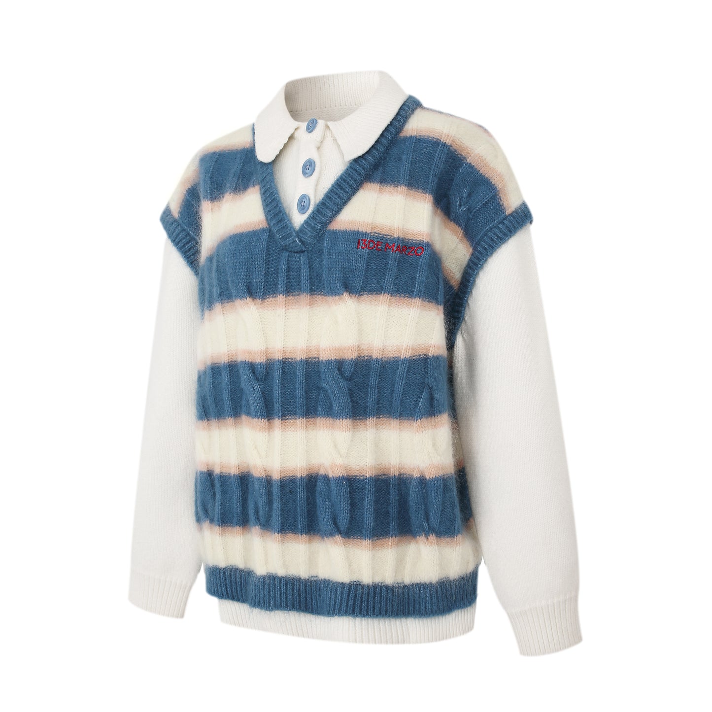 13DE MARZO Mohair Stripe Sweater