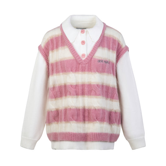 13DE MARZO Mohair Stripe Sweater