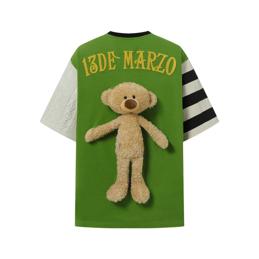 13DE MARZO Bear Knit Sleeve T-shirt