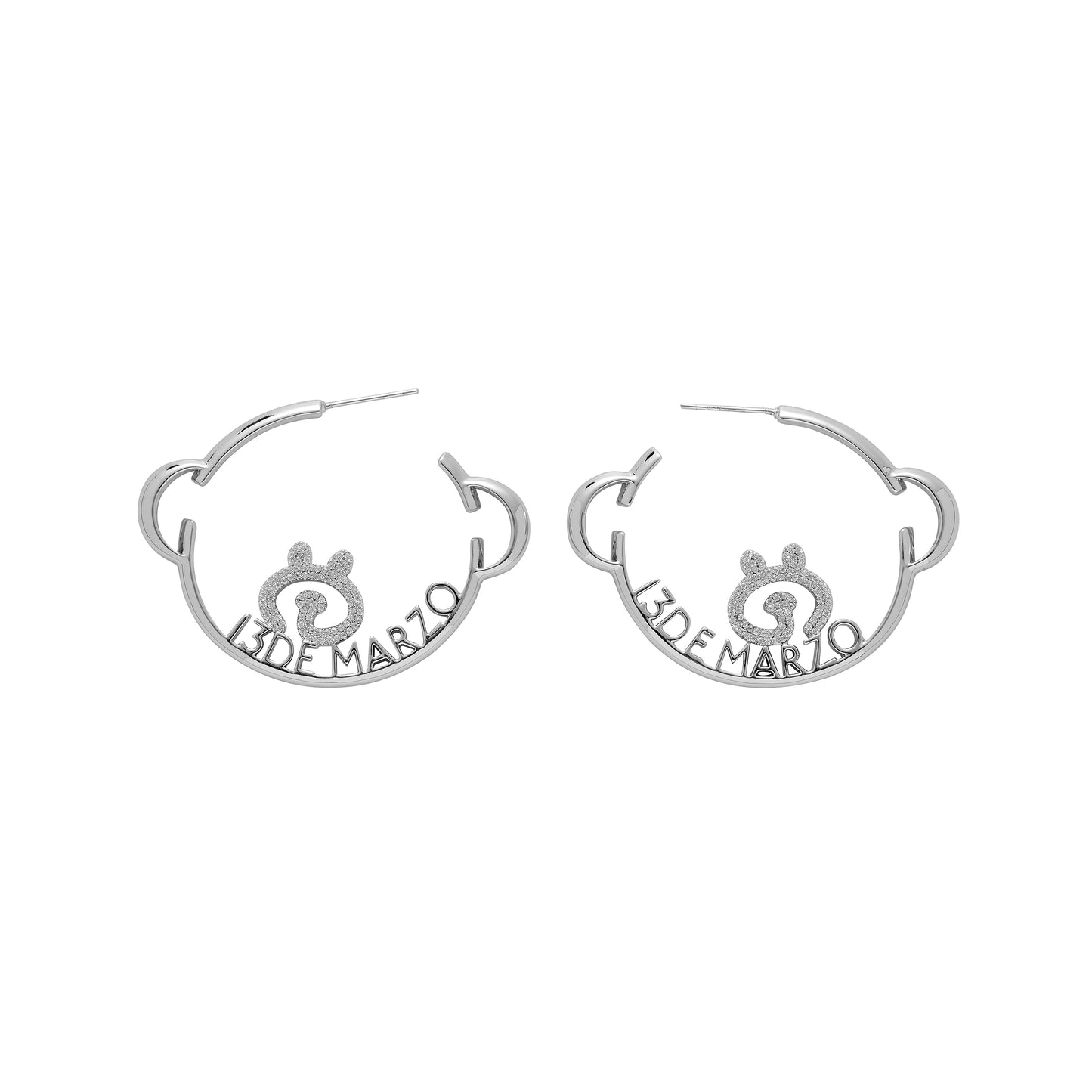 13DE MARZO Bear Logo Earrings